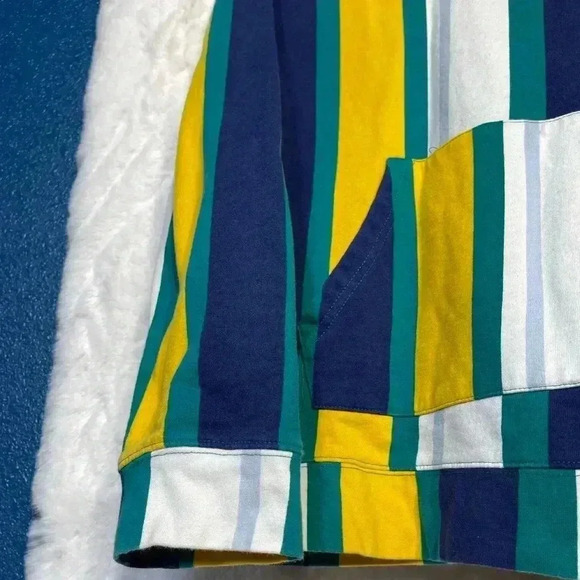 PacSun Men’s Large Striped Front Pocket Bright Colorful Hoodie 100 Cotton - Picture 4 of 9